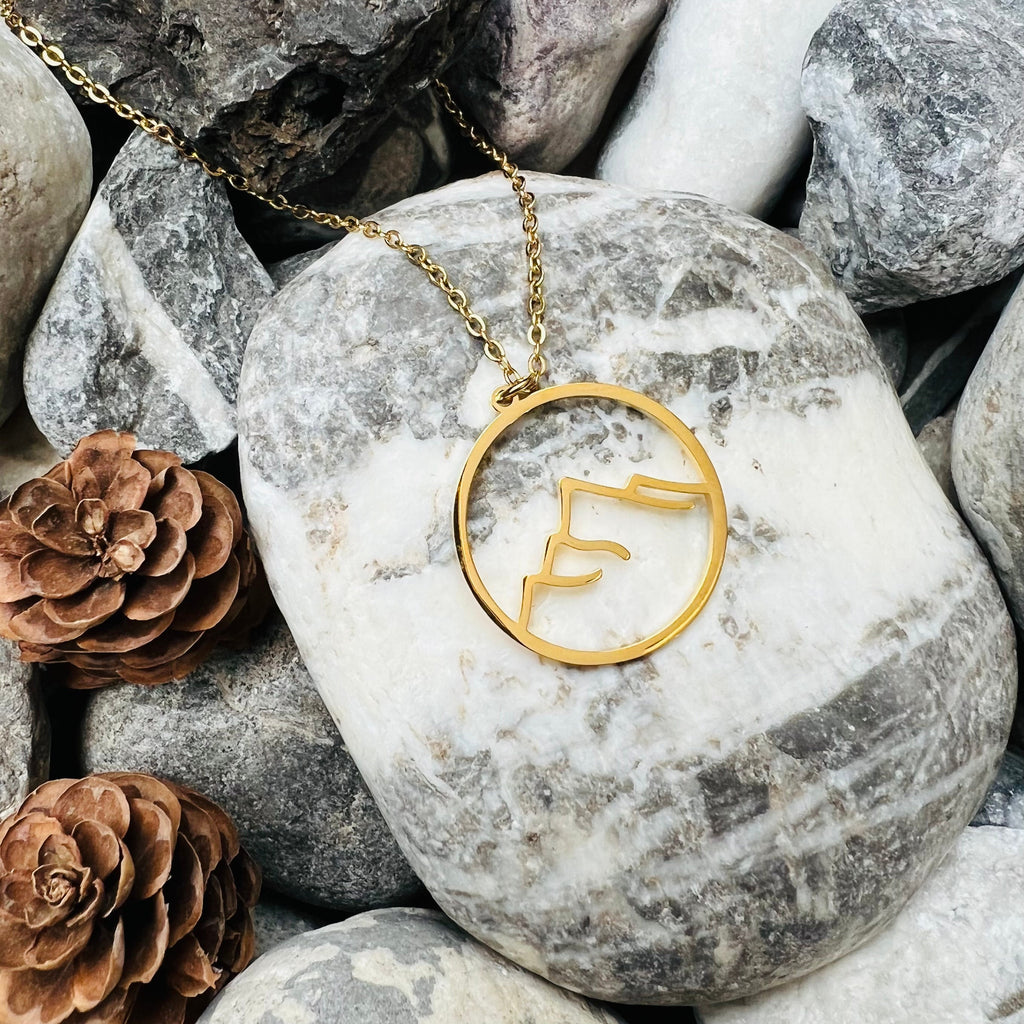 Stainless steel mountain necklace