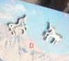 Stainless steel unicorn stud earrings
