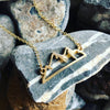Stainless steel openwork stylized mountain necklace