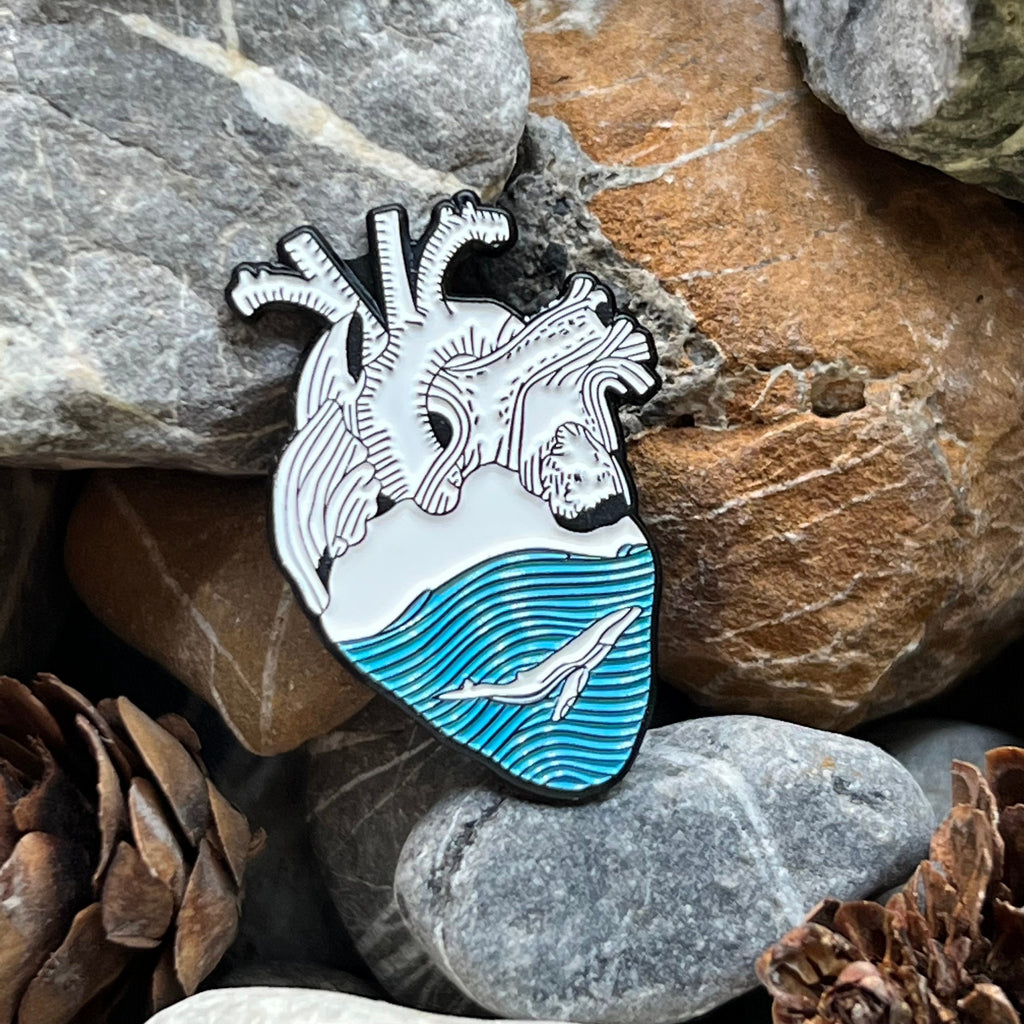 Anatomical Heart with Blue whale Ocean