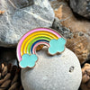 Rainbow and Clouds enamelled pin
