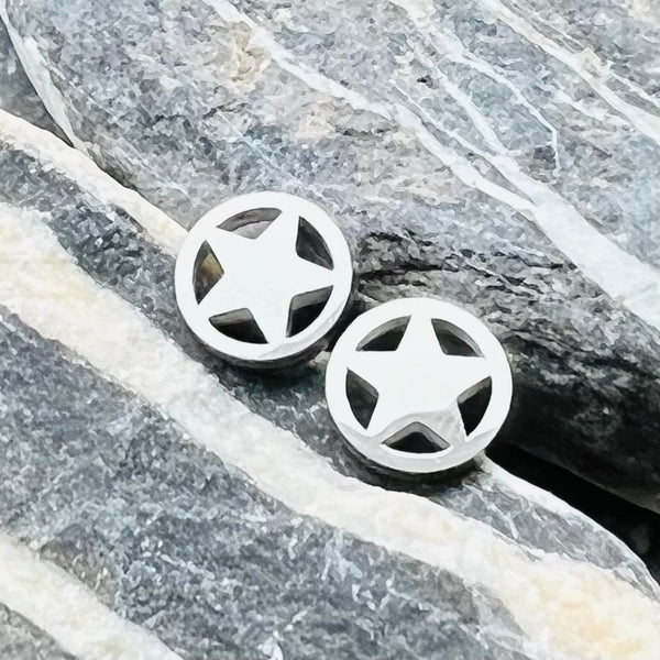 Star badge stainless steel studs