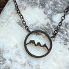 Round three sisters mountain stainless steel necklace