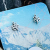 Stainless steel leaves stud earrings