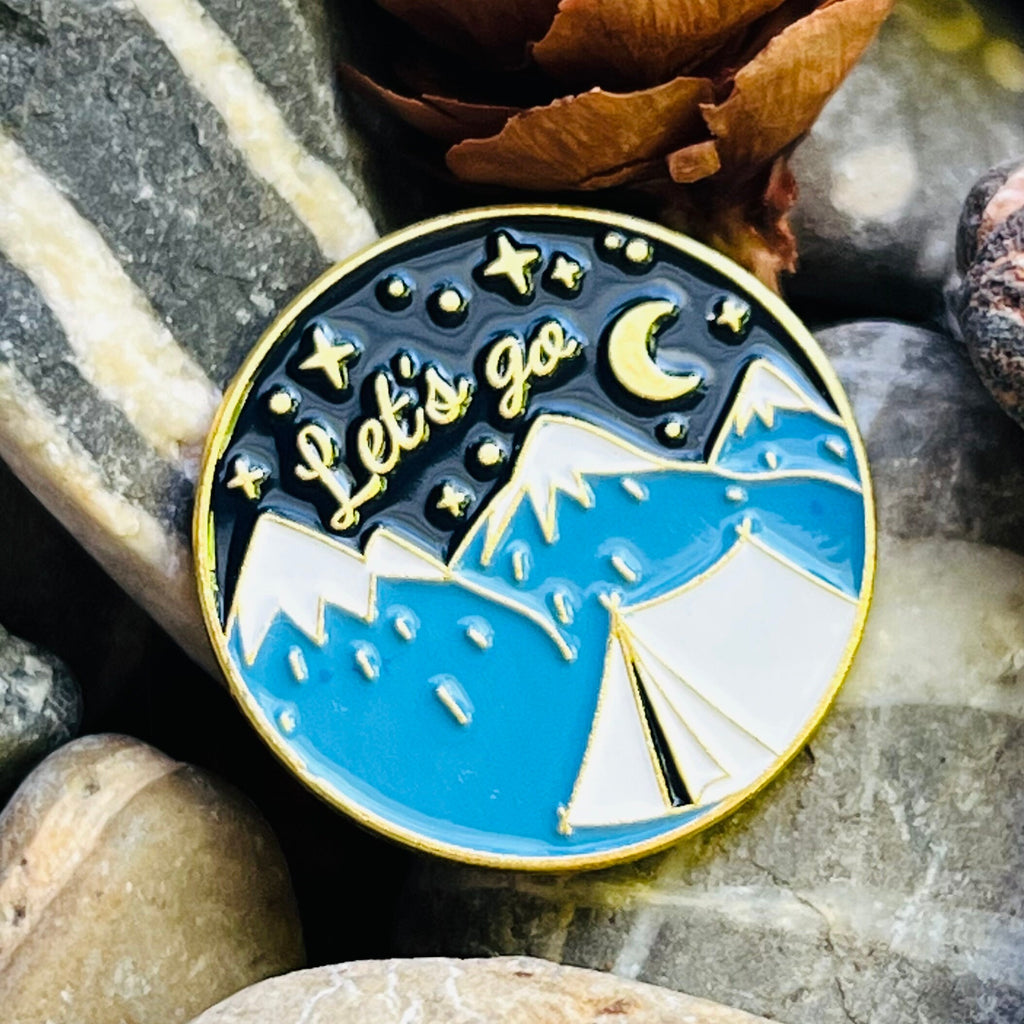 Mountains and Night Sky enamelled pin