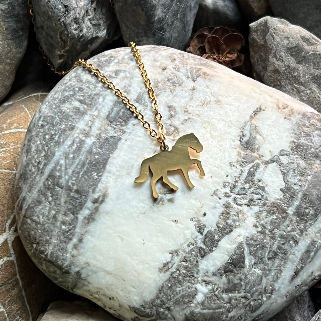 Stainless steel horse lover necklace