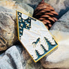 Night Sky and Wolf Crescent Moon enamelled pin
