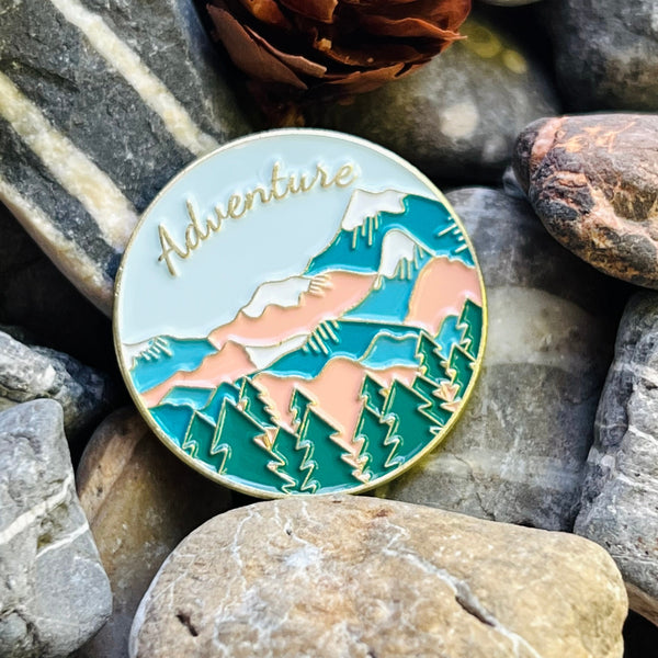 Mountain Sunset enamelled pin