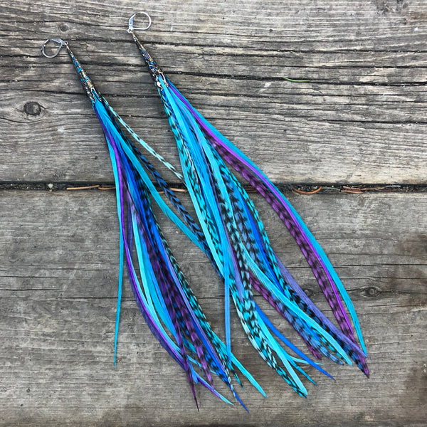 "HoopWest" Blue & Purple Earrings