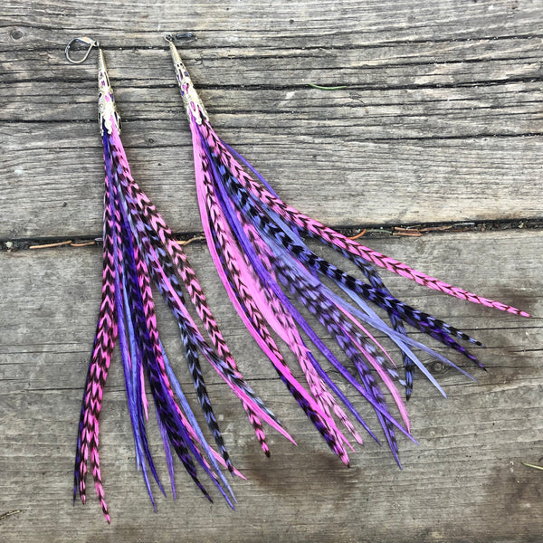 "HoopWest" Pink & Purple Earrings